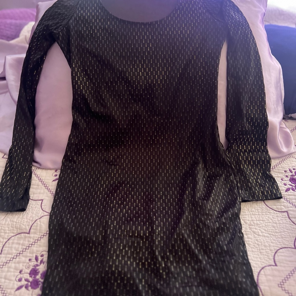 Elegant Black and Gold Women's Dress
